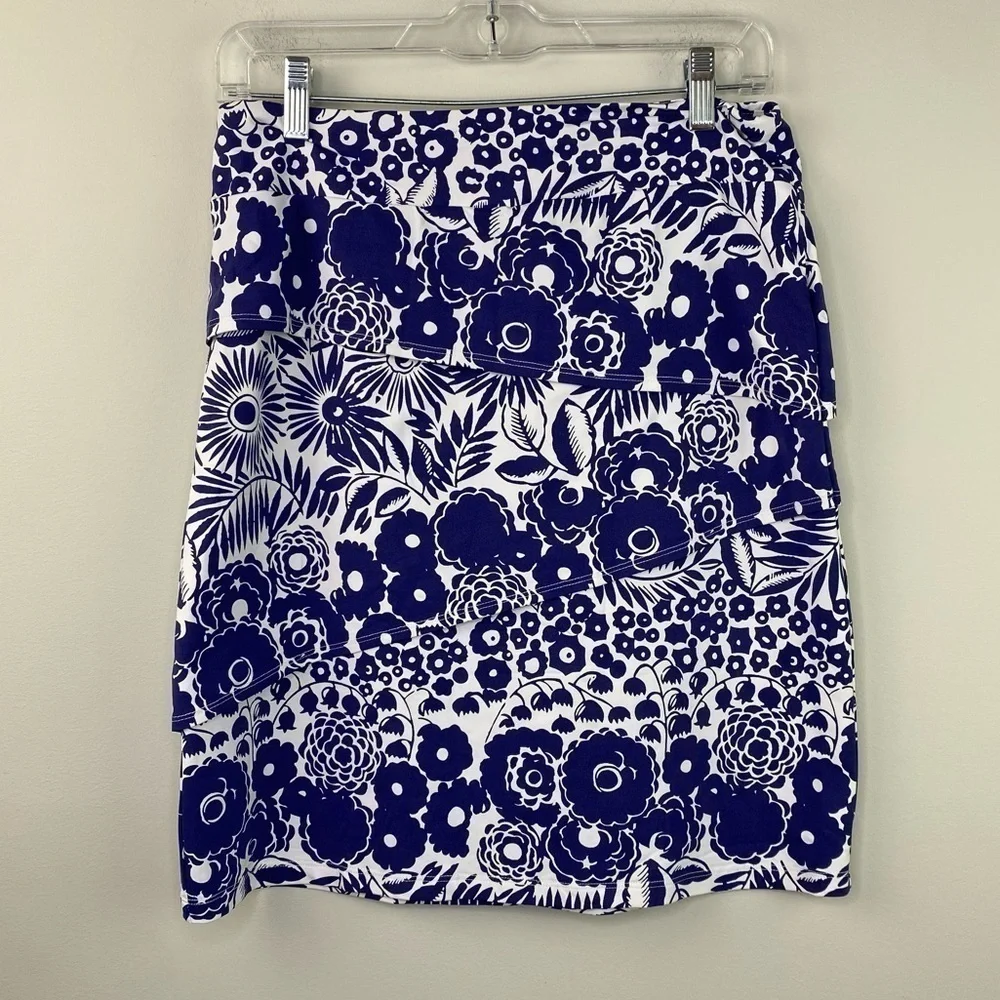 J.McLaughlin Navy white floral Catalina Cloth size S